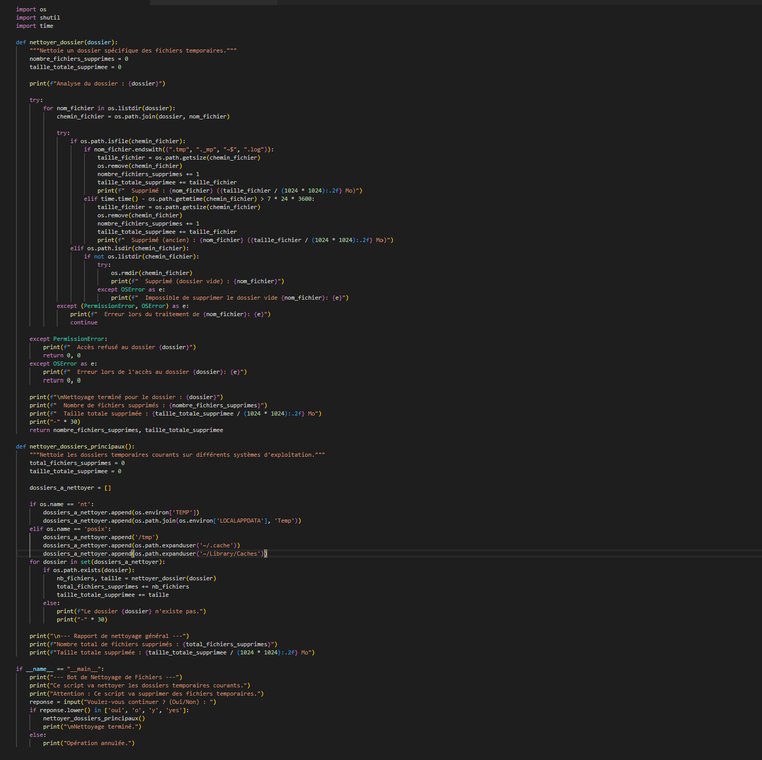 Script de Nettoyage